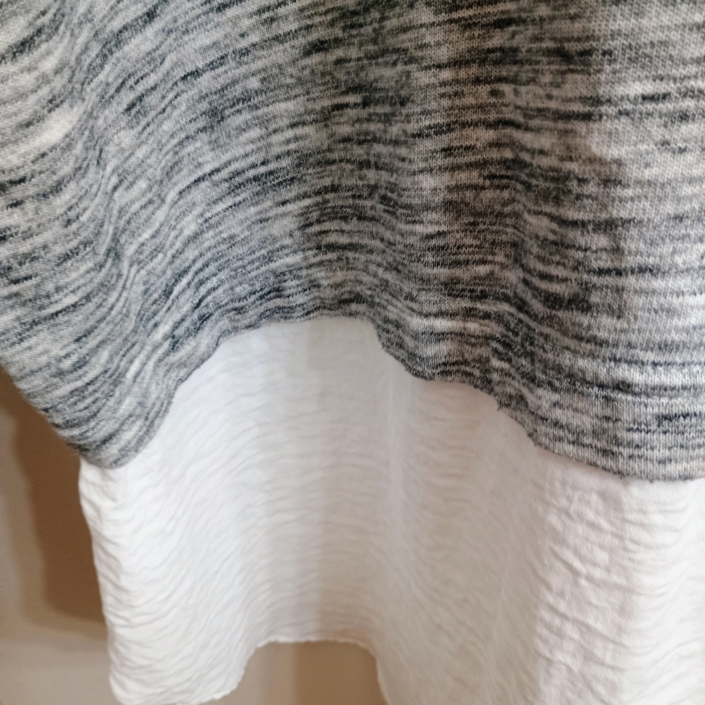 Heather Gray and White Cowl Neck Hoodie - Picture 4 of 6